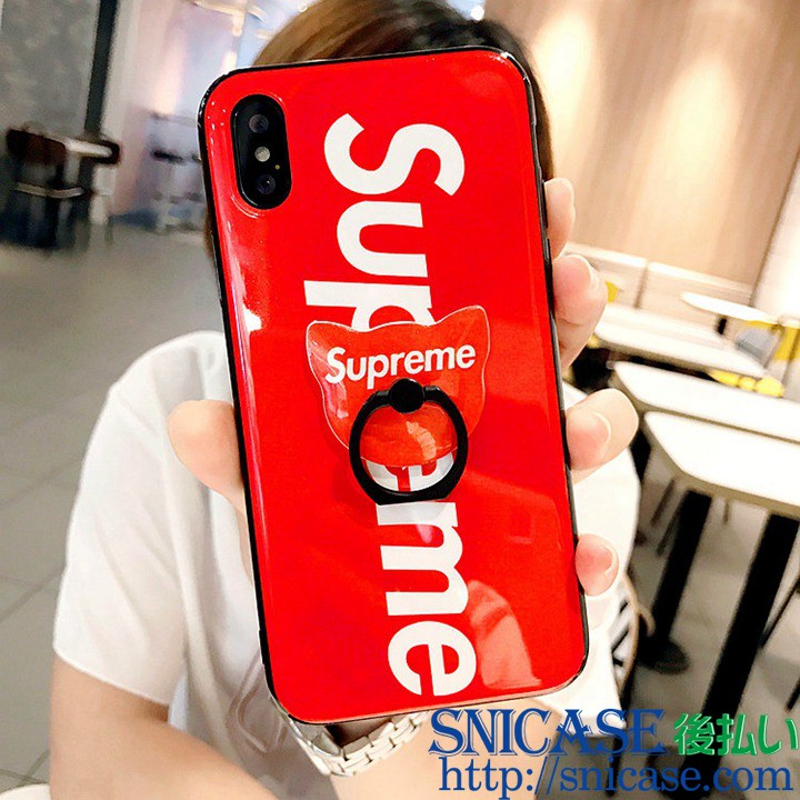 Supreme リング付き iphoneXケース 赤