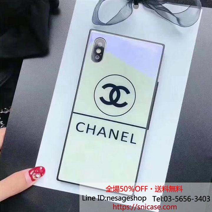 CHANEL iphoneXケース 鏡面ガラス
