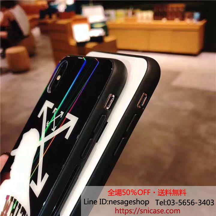 iPhone8 8plusケース Off-whiteガラス背面
