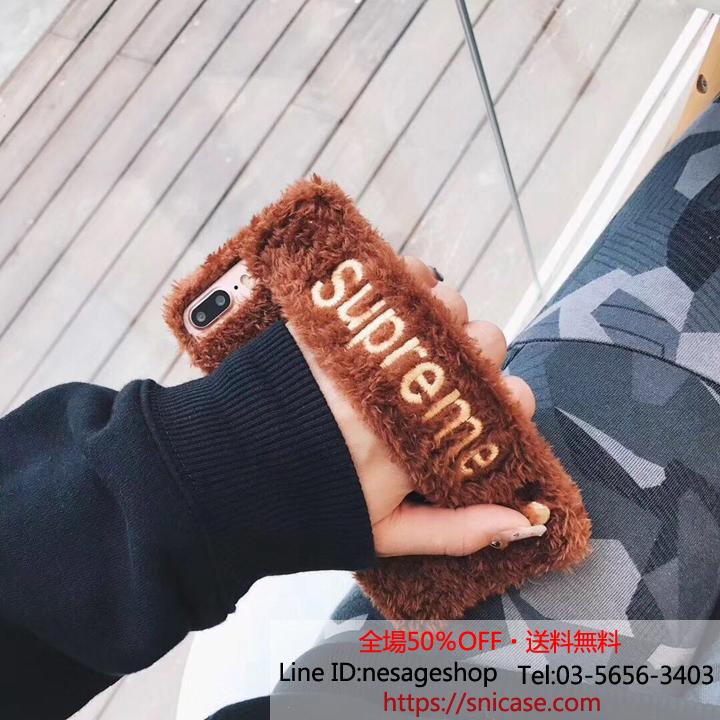Supreme ベルト付き iphone8plusカバー