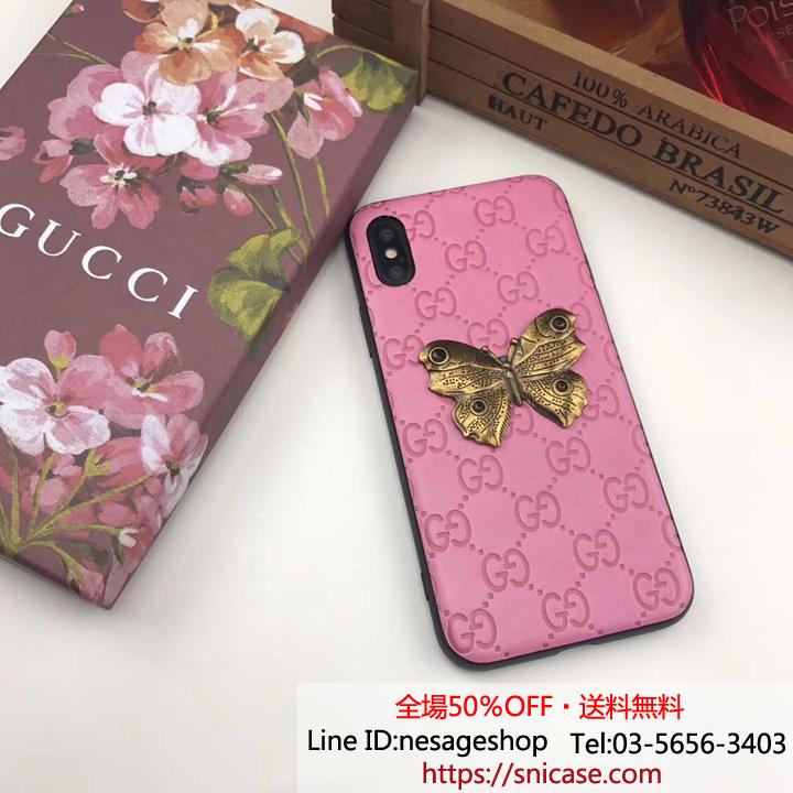 Gucci iPhone8カバー 蝴蝶