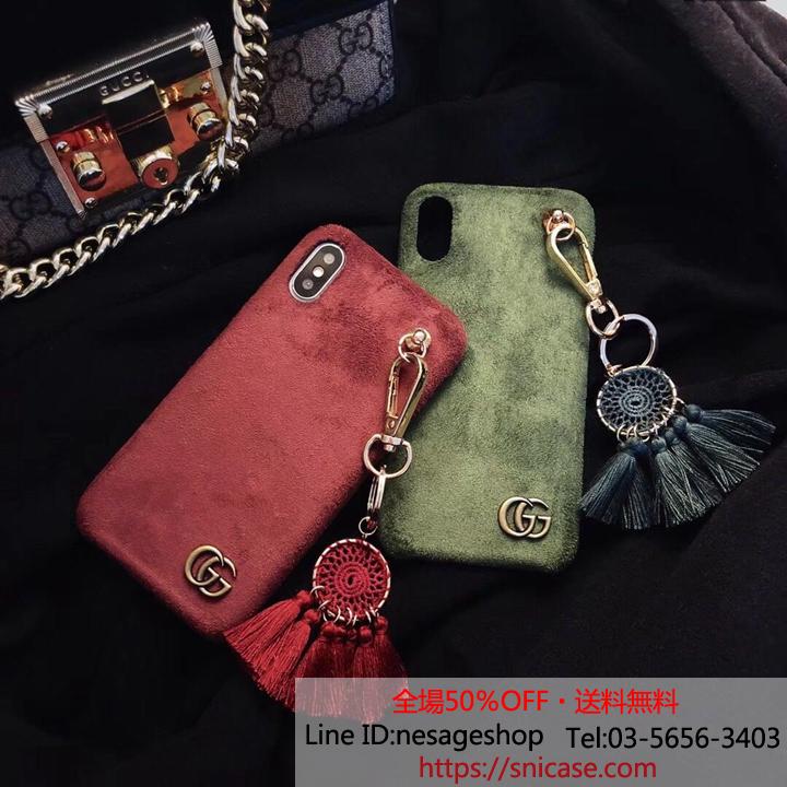 フリンジ付き gucci iphonexカバー