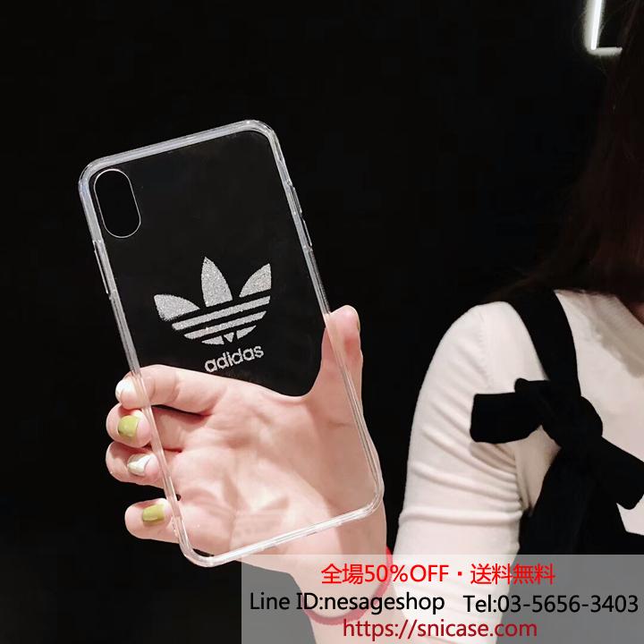 透明デザイン iPhoneXr/Xsカバー adidas